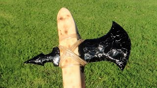 Making an Obsidian Battle Axe [upl. by Acirema]