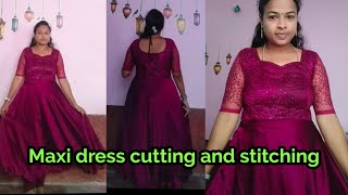 Maxi dress cutting and stitching in tamil maxidress [upl. by Bearnard]