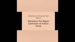 FSSAI Mandatory Test Report submission on FoSCoS portal six monthly external test report [upl. by Levana]