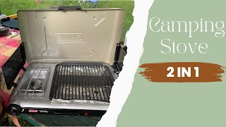 Coleman 2in1 GrillStove Burner review The Ultimate Camping Companion [upl. by Nywrad]