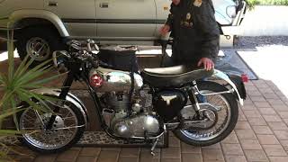 BSA Goldstar 500 DB34 startup by my 84 year old dad 🤙 [upl. by Reba]