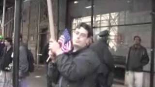 Protest Warrior surrounded by the Left at Iraq War protest in New York City [upl. by Yddur]