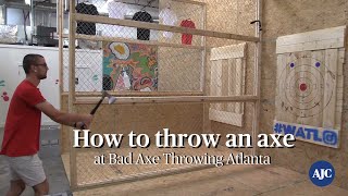 VIDEO How to throw an axe at Bad Axe Throwing Atlanta [upl. by Jacqui]