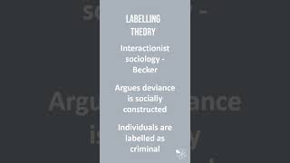 Labelling Theory  60 Second Criminology WJEC Level 3 Unit 2 [upl. by Ahsaya211]