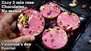 shortseasy rose chocolates recipeno mould only in5 minvalentines day recipeshomemade chocolate [upl. by Nidraj]