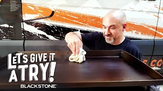 How To Season a Blackstone Griddle with Todd Toven  Lets Give it a Try  Blackstone Griddle [upl. by Labaw301]