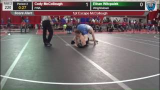 220 Ethan Witcpalek Wrightstown vs Cody McCollough FWA 6476847104 [upl. by Neelie363]