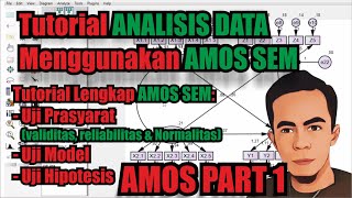 Tutorial Amos Sem  Analisis Sem Dengan Amos  amos variabel intervening  amos model fit  PART 1 [upl. by Basir24]