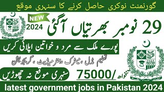 Latest government November jobs 2024 ۔ New jobs 2024 in pakistan۔Latest jobs in Pakistan 2024 today [upl. by Jaquiss]