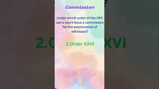 16 Commission  Order 26  CPC 1908  AIBE previous paper MCQs [upl. by Laspisa]