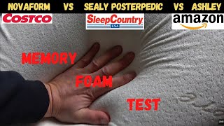 Sealy Posturepedic Ashley Novaform memory foam mattress test and review [upl. by Esenwahs401]