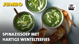 Wat eten we Spinaziesoep met hartige wentelteefjes [upl. by Monte]