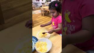 Preparing quesadillas 🫓 🧀 in our Transitional Kindergarten Program at Lifetime Montessori School [upl. by Joed]