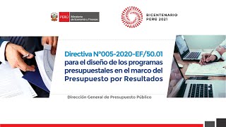 Directiva para el diseño de los Programas Presupuestales en el marco del Presupuesto por Resultados [upl. by Vitek223]