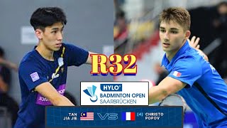 R32🇲🇾Tan Jia Jie VS 🇨🇵Christo Popov🔥 Hylo Open 2024 [upl. by Lekar870]