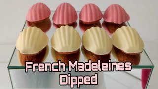 French Madeleines Dipped with White Chocolate and Pink Chocolate [upl. by Ydwor]