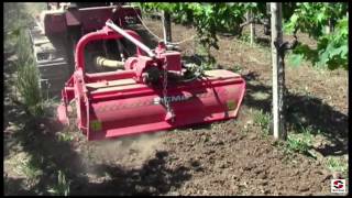 Preparazione terreno nei vigneti della fattoria con zappatrice rotativa SICMA SH Automatica [upl. by Donovan]