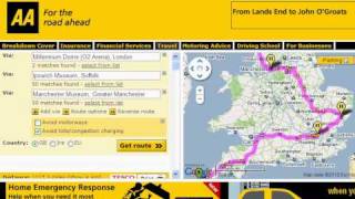 Using the AA Route Planner for Planning a UK Road Trip [upl. by Penthea]