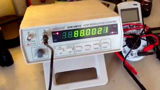 Testing Velleman DVM13MFC2 Frequency Counter Range 001Hz to 24GHz [upl. by Ydoow45]