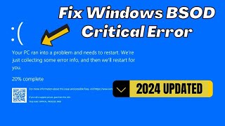 How to Fix Critical Process Died Blue Screen Error on Windows 10 amp11 [upl. by Eatnahs]