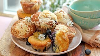 Homemade Lemon Blueberry Muffins [upl. by Ahsinaw]