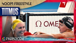 Ariarne Titmus shines in 400m freestyle final Katie Ledecky takes bronze  Paris Olympics [upl. by Jessica]