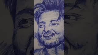 subscribe my channel 💕💕 sketchingPensketch of Darshan Raval art penballpensketch ballpenart [upl. by Aneertak]