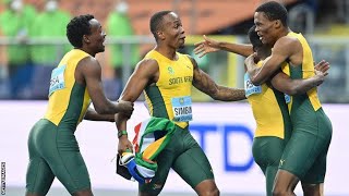 4x100m final South Africa wins silver in men’s 4x100m final Paris Olympics 2024 [upl. by Nomled727]