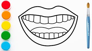 How to draw mouth and teeth  draw teeth [upl. by Delinda66]