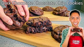 Levain Bakery Dark Chocolate Chocolate Chip Cookies Dense Chewy amp Gooey  Cooking with Kurt [upl. by Sudderth]