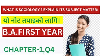 WHAT IS SOCIOLOGY  EXPLAIN ITS SUBJECT MATTER। BA FIRST YEAR। SOCIOLOGY।EP4। Teaching Sansarcom [upl. by Demott517]