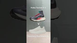 Hoka Tecton X 3 v Saucony Hurricane 24  Who wins runningshoes [upl. by Nylasoj]