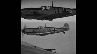 Messerschmitt Bf 109 E fighters escort a Heinkel He 111 in 1940 [upl. by Annekam]