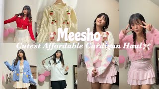 Meesho 🧸 Cutest Affordable Cardigan Haul 🎀🍓 [upl. by Nunnery]