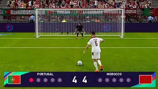 Penalty kicks Morocco vs Portugal i Ronaldo vs Achraf Hakimi PES l [upl. by Gentes]