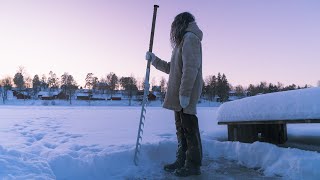 Conquering the Cold How to take an Ice Bath in a Frozen Lake [upl. by Yahsan]