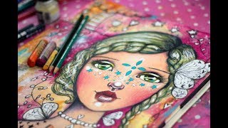 Star Girl  Mixed Media Art with Willowing [upl. by Johen587]