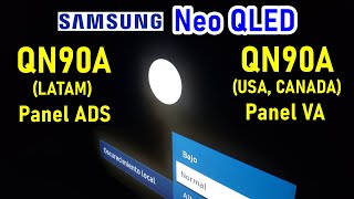 SAMSUNG Neo QLED QN90A LATAM vs QN90A USA y CANADÃ Panel ADS vs Panel VA [upl. by Kavanagh]