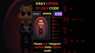 Hamster Kombat Daily Cipher 27 July  27 July daily cipher code hamster kombat hamsterkombat [upl. by Nanek572]