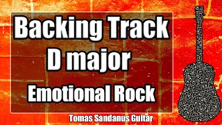 D major Backing Track  Emotional Beautiful Soft Rock Guitar Jam Backtrack  TS 73 [upl. by Erdman]