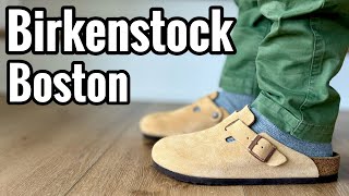 Birkenstock Boston “Latte Cream” Review amp On Feet [upl. by Morgan]