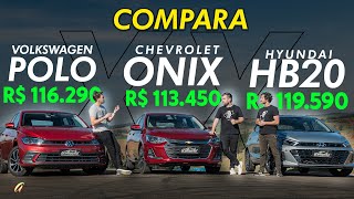 POLO x HB20 x ONIX qual versão topo de linha dos carros mais vendidos do Brasil vale mais a pena [upl. by Merilyn]