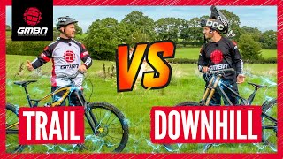 Trail Bike Vs Downhill Mountain Bike Challenges [upl. by Anits]