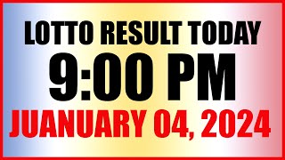 Lotto Result Today 9pm Draw January 4 2024 Swertres Ez2 Pcso [upl. by Acenes]