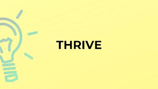 What is the meaning of the word THRIVE [upl. by Adnahsam]