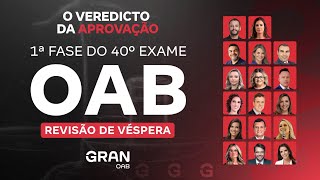 Revisão de Véspera OAB  1ª fase do 40º Exame [upl. by Marteena]