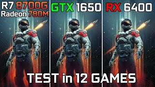 Ryzen 7 8700G vs GTX 1650 vs RX 6400  Test in 12 Games [upl. by Lessirg125]