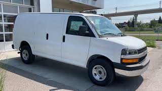 White 2024 Chevrolet Express Cargo Van Review Calgary AB  Wolfe Calgary [upl. by Brock]