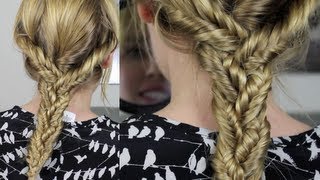 Triple Fishtail Braid  Easy Everyday hairstyles for Long Hair School Hairstyles [upl. by Clem]