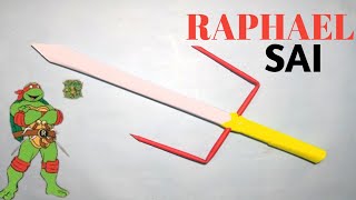 DIY HOW TO MAKE A RAPHAEL SAI FROM A4 PAPERNINJA TURTLES [upl. by Wright]